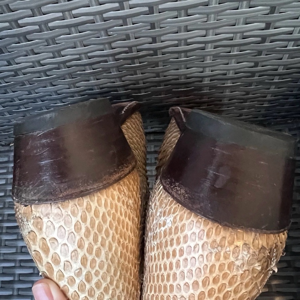 Vintage Justin Python Cowboy Boots Sz 9 USA Made Snakeskin Western Boho Rodeo - Picture 10 of 16